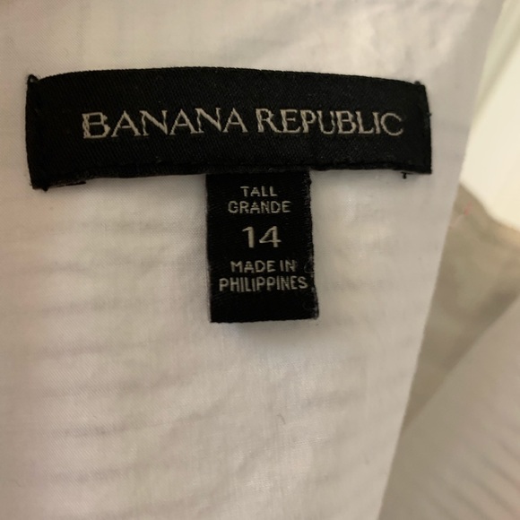 💖💖 Banana Republic Navy and White  Striped Linen & Cotton Jumpsuit Size 14 - Picture 5 of 6